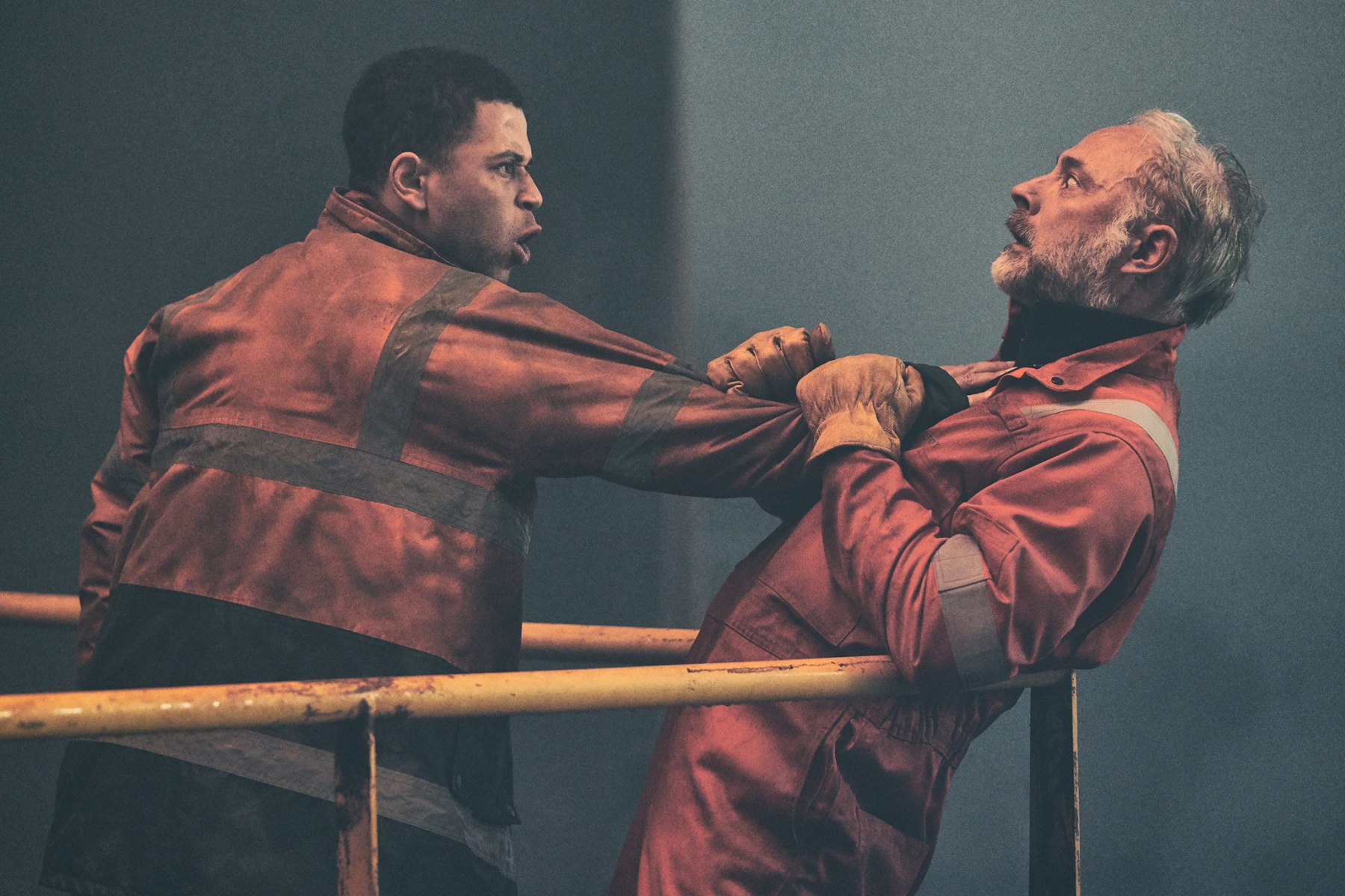 Calvin Demba &amp; Mark Bonnar in The Rig